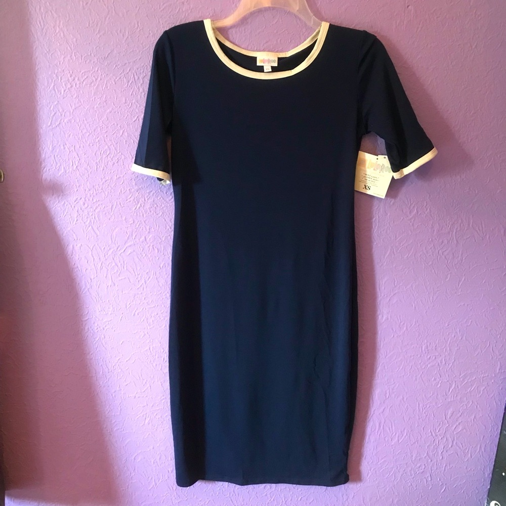 Navy, Knee-Length, Body-con Dress